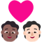 Couple with Heart- Person- Person- Medium-Dark Skin Tone- Light Skin Tone emoji on Microsoft